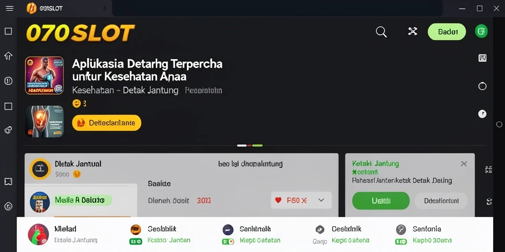 Tampilan antarmuka 070SLOT yang sederhana dan informatif untuk detak jantung.