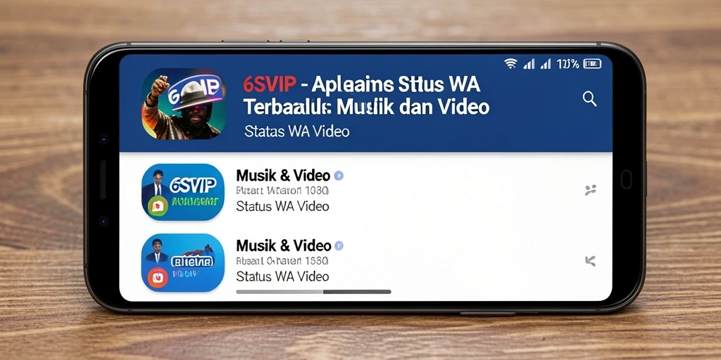 Tampilan antarmuka aplikasi 6SVIP dengan fitur Status WA Video.