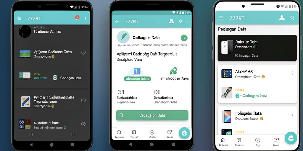 Tampilan antarmuka 777RT dengan fitur cadangan data yang mudah digunakan.