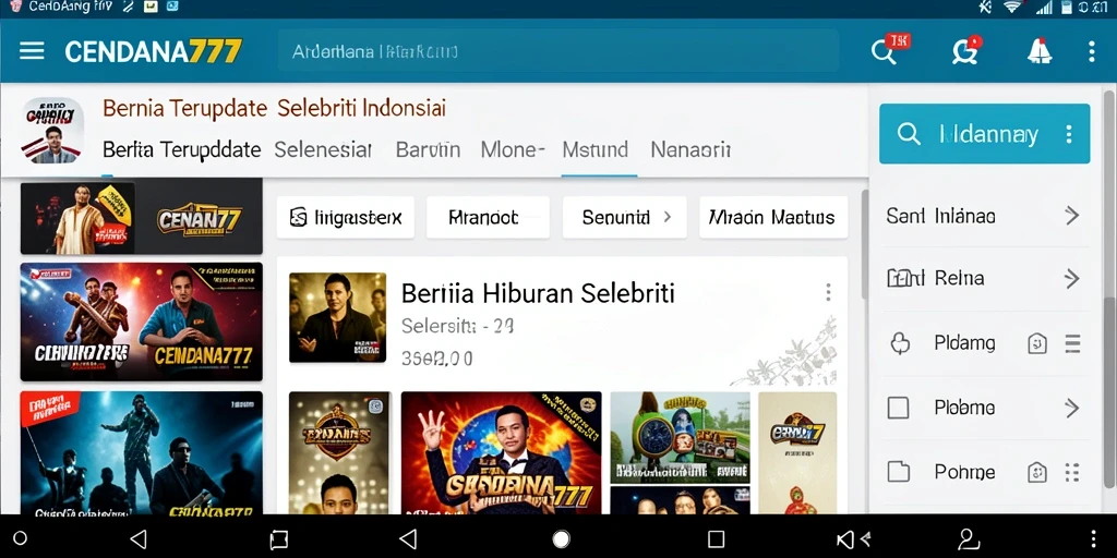 Antarmuka CENDANA777 yang menarik dan informatif.