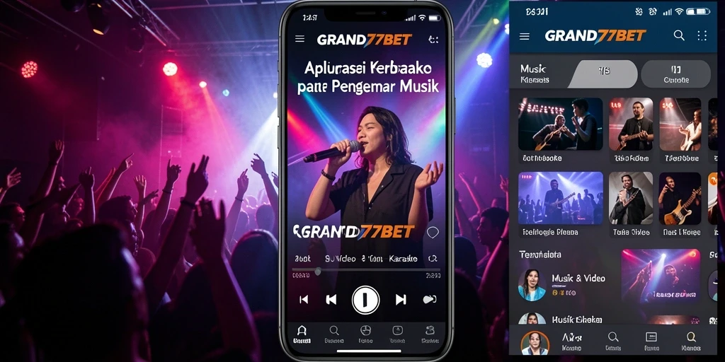 Tampilan antarmuka pengguna aplikasi Karaoke GRAND77BET.
