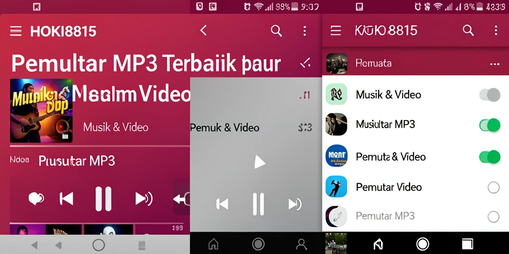 Tampilan antarmuka HOKI8815 dengan kemudahan akses Pemutar MP3.